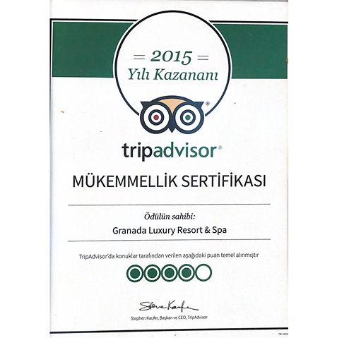 Granada Okurcalar Sertifikalar Mukemmellik Sertifikası
