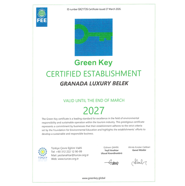 Granada Hotels Odul Ve Sertifikalar Green Key