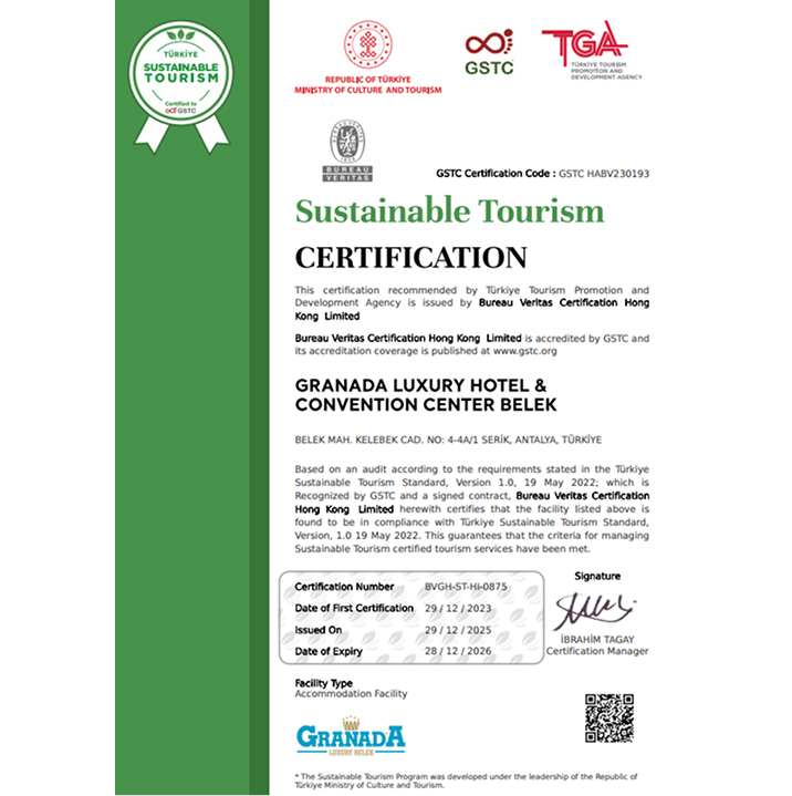 Granada Hotels Odul Ve Sertifikalar Surdurulebilir Turizm En